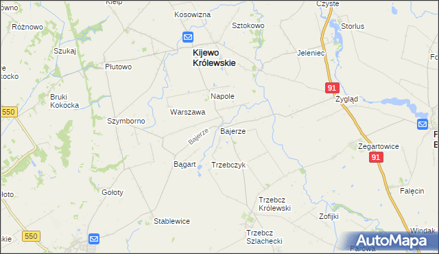 mapa Bajerze, Bajerze na mapie Targeo