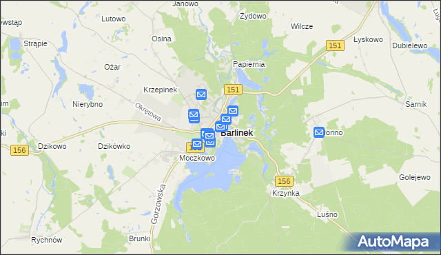 mapa Barlinek, Barlinek na mapie Targeo