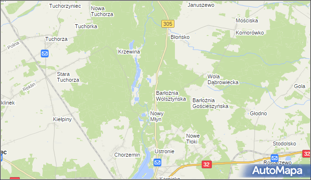 mapa Barłożnia Wolsztyńska, Barłożnia Wolsztyńska na mapie Targeo