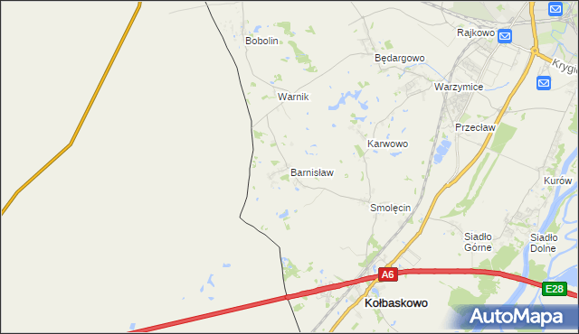 mapa Barnisław, Barnisław na mapie Targeo