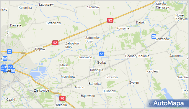 mapa Bednary gmina Nieborów, Bednary gmina Nieborów na mapie Targeo