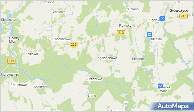 mapa Będziechowo, Będziechowo na mapie Targeo