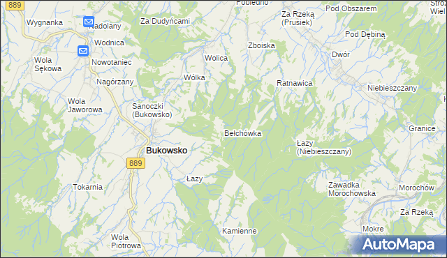 mapa Bełchówka, Bełchówka na mapie Targeo