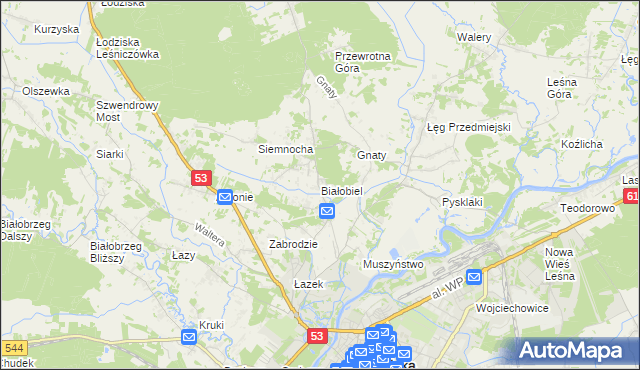 mapa Białobiel, Białobiel na mapie Targeo