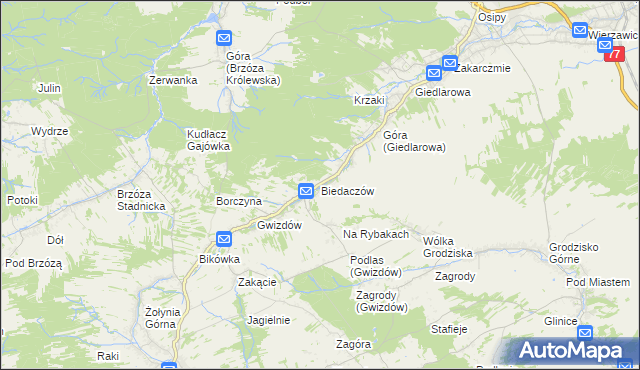 mapa Biedaczów, Biedaczów na mapie Targeo