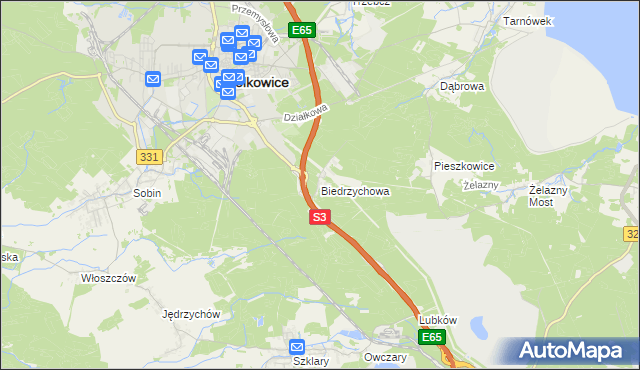 mapa Biedrzychowa, Biedrzychowa na mapie Targeo