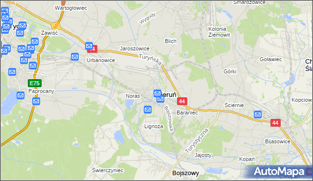 mapa Bieruń, Bieruń na mapie Targeo