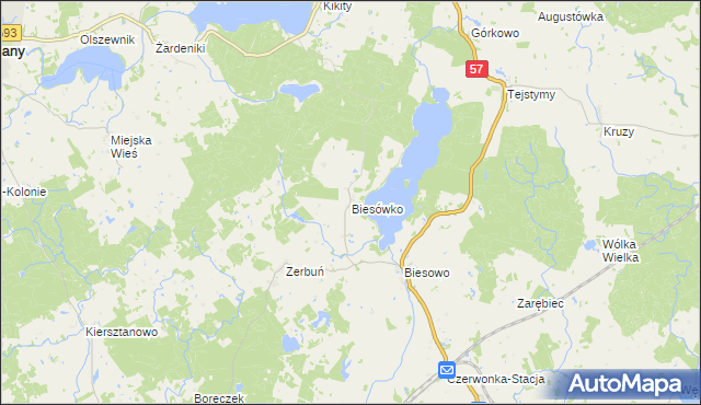 mapa Biesówko, Biesówko na mapie Targeo