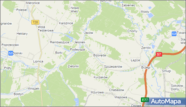 mapa Bizoręda, Bizoręda na mapie Targeo