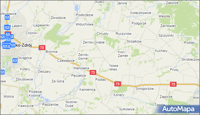 mapa Błoniec, Błoniec na mapie Targeo