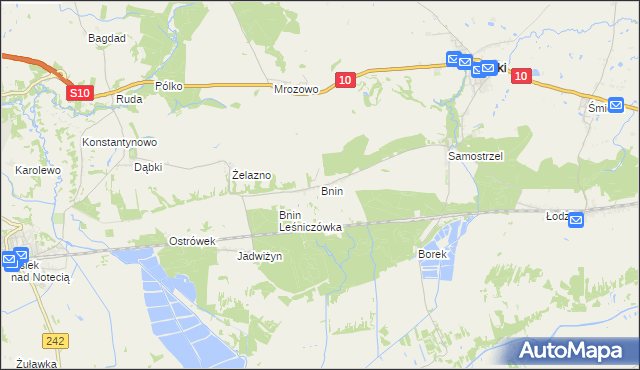 mapa Bnin gmina Sadki, Bnin gmina Sadki na mapie Targeo