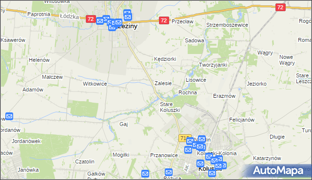 mapa Bogdanka gmina Brzeziny, Bogdanka gmina Brzeziny na mapie Targeo