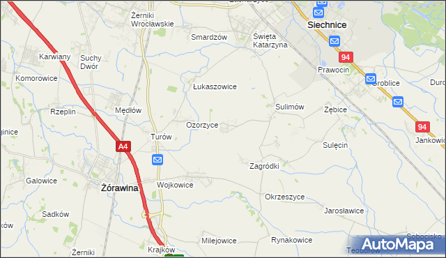 mapa Bogusławice gmina Siechnice, Bogusławice gmina Siechnice na mapie Targeo