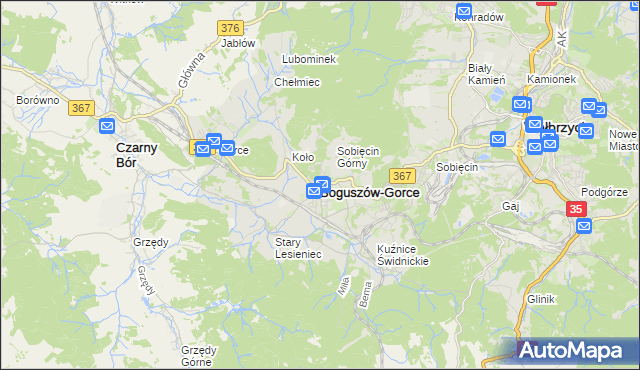 mapa Boguszów-Gorce, Boguszów-Gorce na mapie Targeo