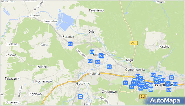 mapa Bolszewo, Bolszewo na mapie Targeo