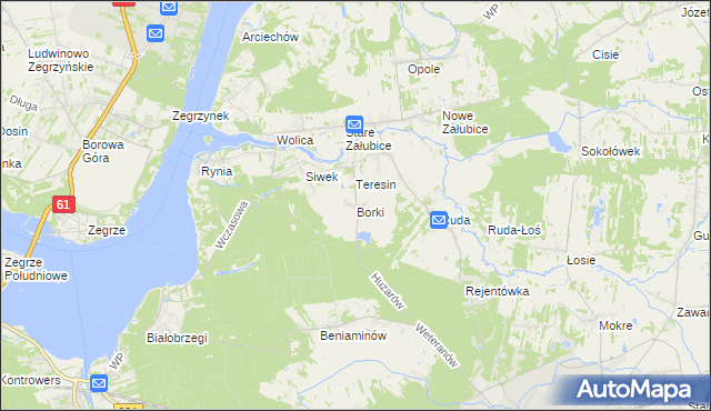 mapa Borki gmina Radzymin, Borki gmina Radzymin na mapie Targeo