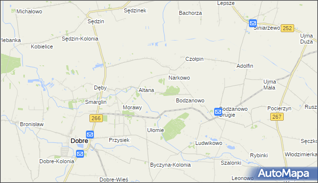mapa Borowo gmina Dobre, Borowo gmina Dobre na mapie Targeo