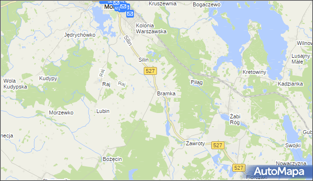 mapa Bramka gmina Morąg, Bramka gmina Morąg na mapie Targeo