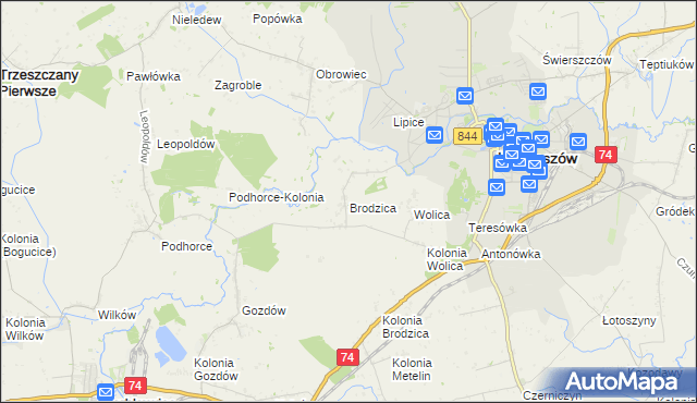 mapa Brodzica, Brodzica na mapie Targeo