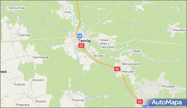 mapa Brynek, Brynek na mapie Targeo