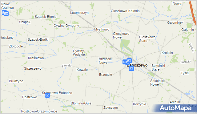 mapa Brzeście Nowe, Brzeście Nowe na mapie Targeo