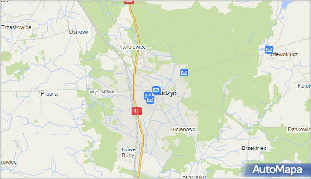 mapa Budzyń powiat chodzieski, Budzyń powiat chodzieski na mapie Targeo