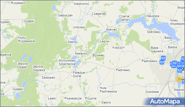 mapa Bzówiec, Bzówiec na mapie Targeo