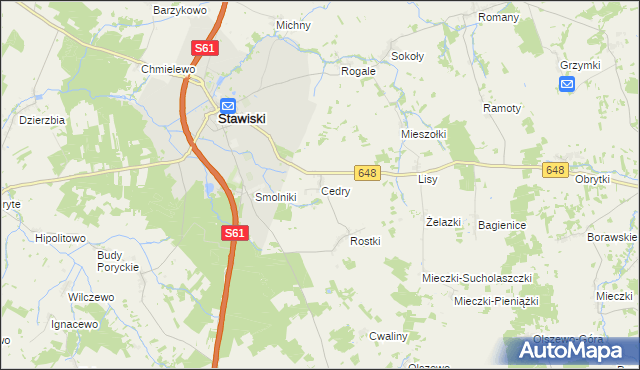 mapa Cedry, Cedry na mapie Targeo