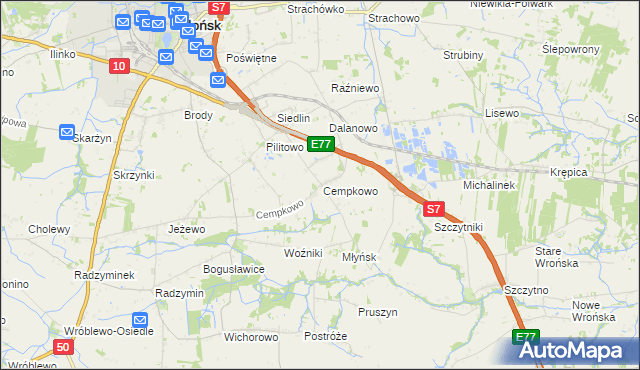 mapa Cempkowo, Cempkowo na mapie Targeo