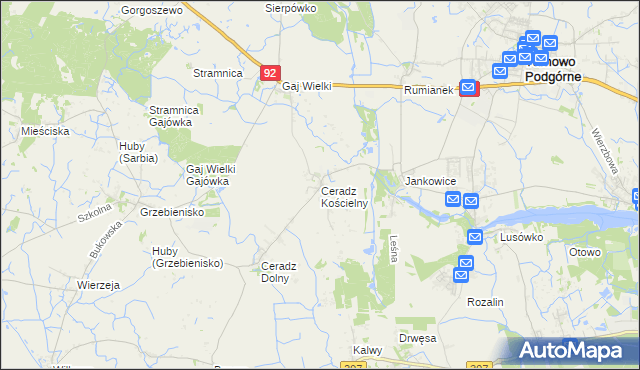 mapa Ceradz Kościelny, Ceradz Kościelny na mapie Targeo