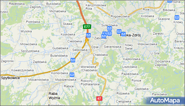 mapa Chabówka, Chabówka na mapie Targeo