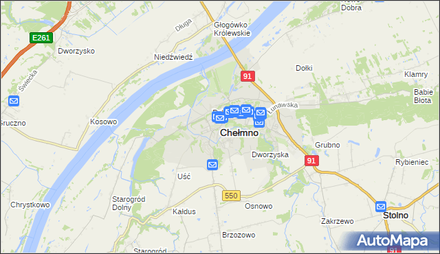 mapa Chełmno, Chełmno na mapie Targeo