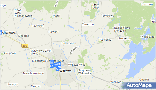 mapa Chłądowo, Chłądowo na mapie Targeo