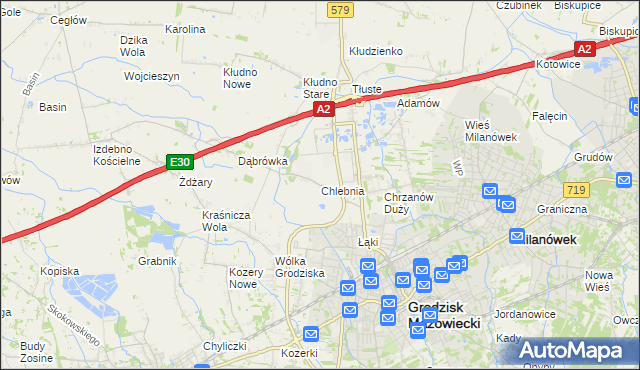 mapa Chlebnia, Chlebnia na mapie Targeo