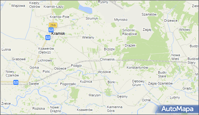 mapa Chmielnik gmina Kramsk, Chmielnik gmina Kramsk na mapie Targeo