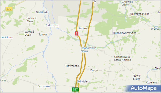 mapa Chodorówka Nowa, Chodorówka Nowa na mapie Targeo