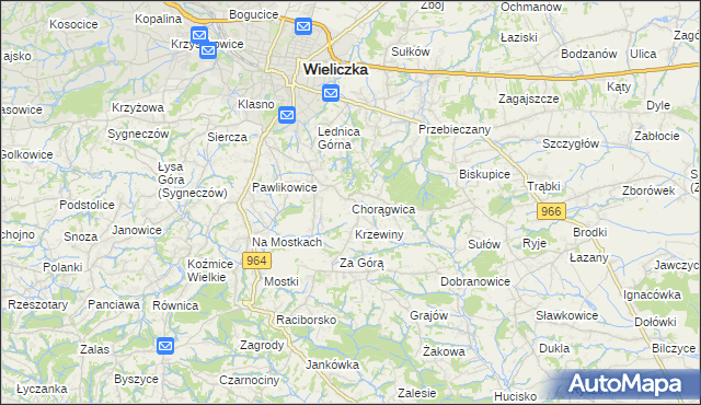 mapa Chorągwica, Chorągwica na mapie Targeo
