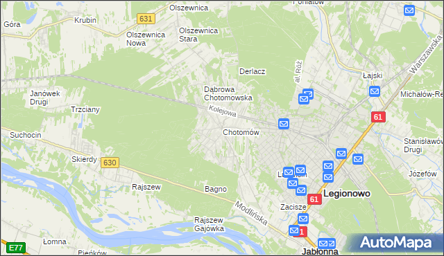 mapa Chotomów, Chotomów na mapie Targeo
