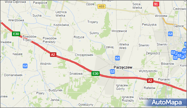 mapa Chrząstów Wielki, Chrząstów Wielki na mapie Targeo