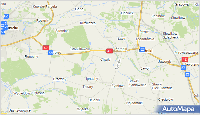 mapa Chwiły, Chwiły na mapie Targeo