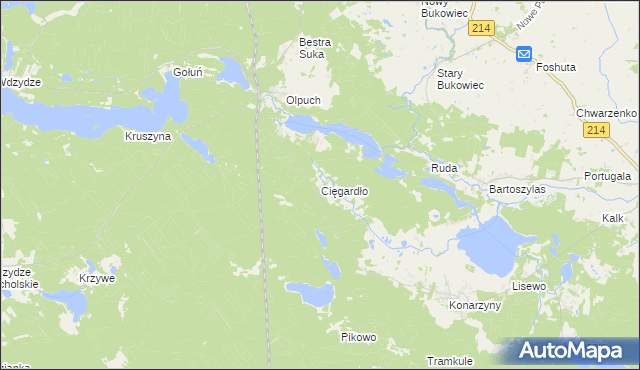 mapa Cięgardło, Cięgardło na mapie Targeo