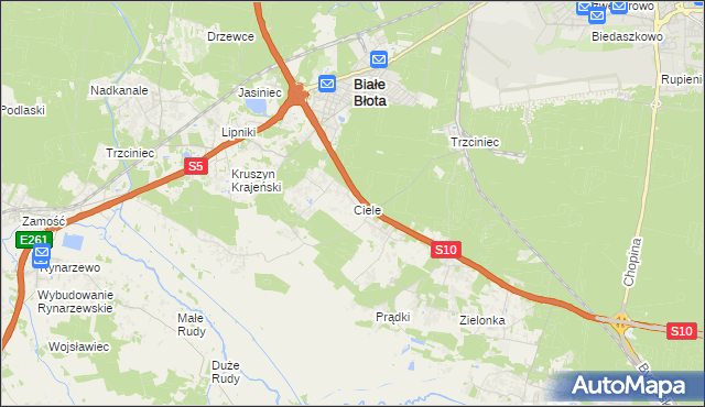 mapa Ciele, Ciele na mapie Targeo