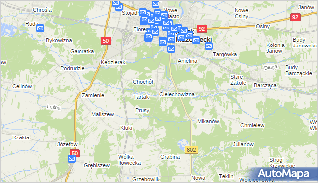 mapa Cielechowizna, Cielechowizna na mapie Targeo