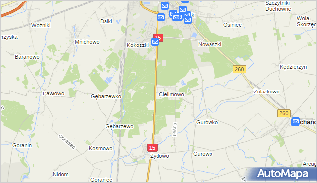 mapa Cielimowo, Cielimowo na mapie Targeo