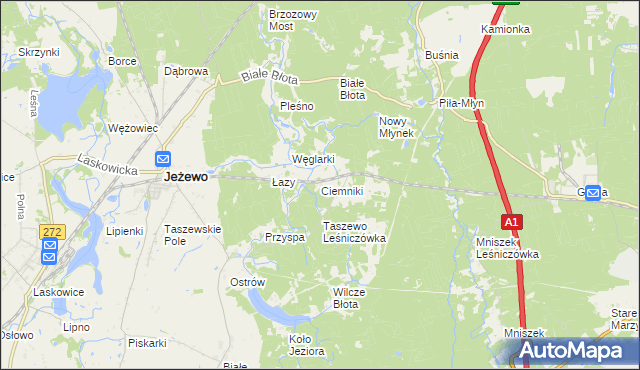 mapa Ciemniki, Ciemniki na mapie Targeo