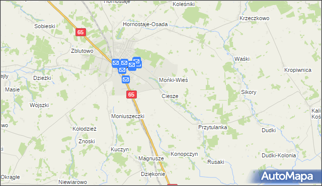 mapa Ciesze, Ciesze na mapie Targeo