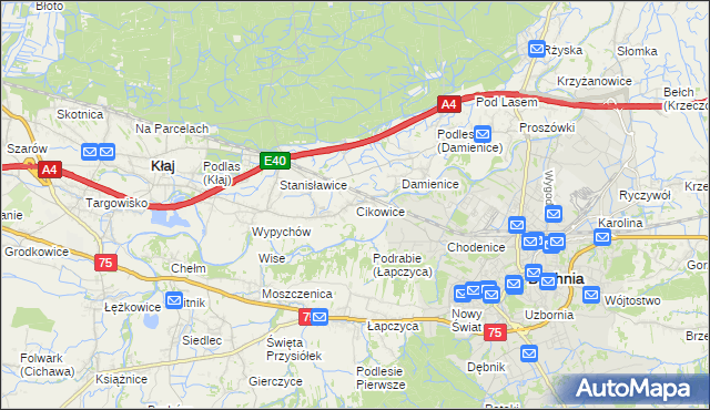 mapa Cikowice, Cikowice na mapie Targeo