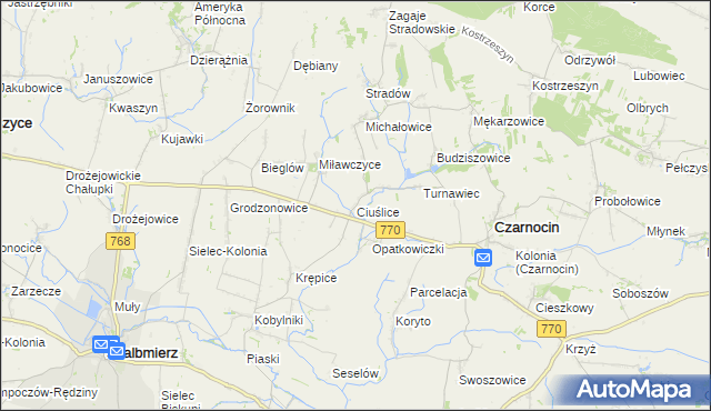 mapa Ciuślice, Ciuślice na mapie Targeo
