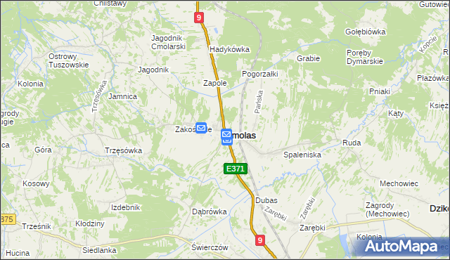 mapa Cmolas, Cmolas na mapie Targeo