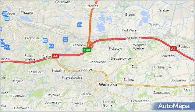 mapa Czarnochowice, Czarnochowice na mapie Targeo